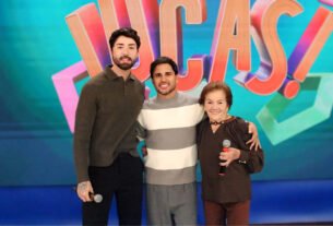 Rico Melquiades, Lucas Guimarães e Vovó Maria no Eita Lucas! (SBT) – Foto: Marco Mota
