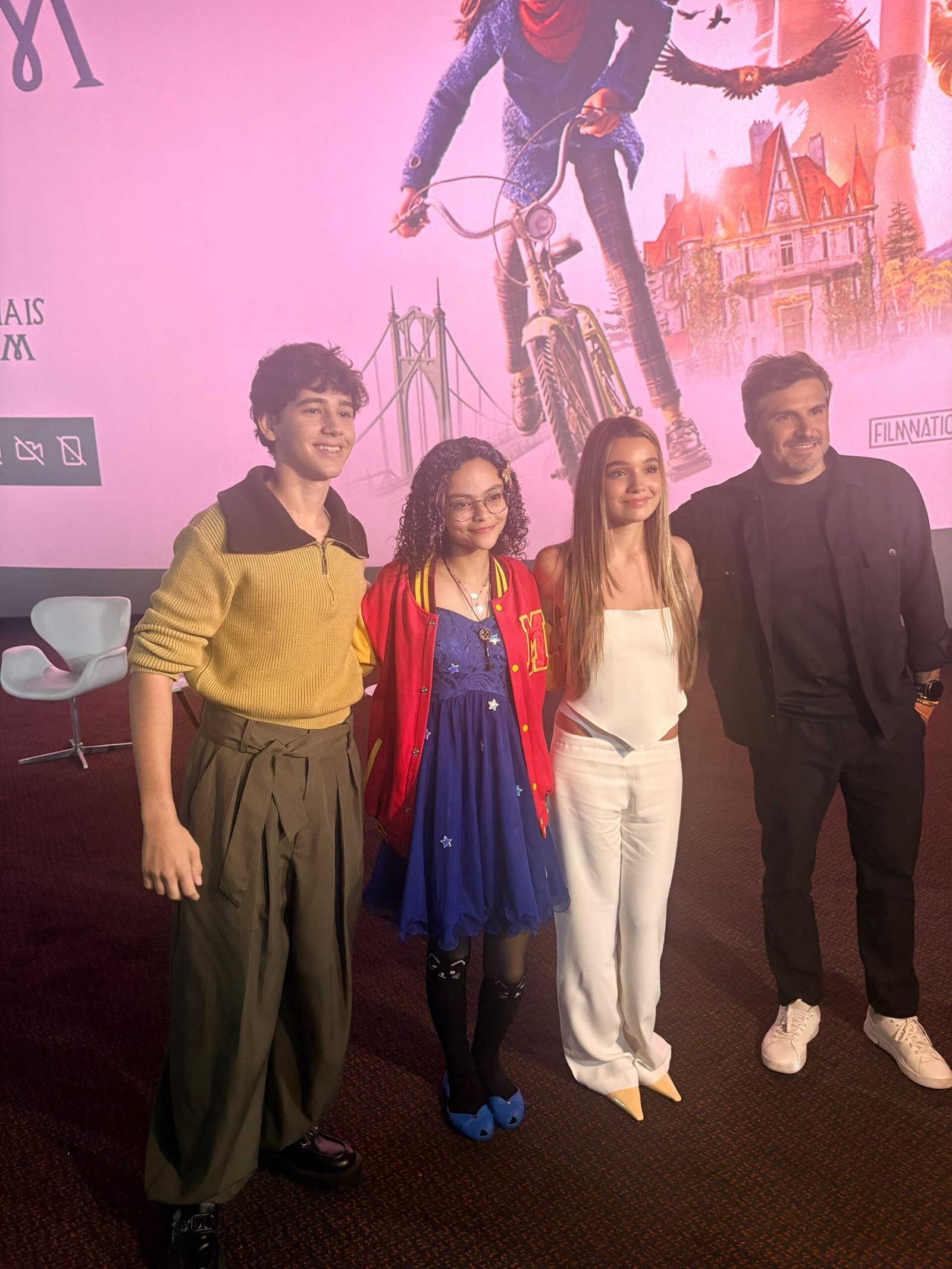 Dubladores dos protagonistas do filme Pedro Burgarelli, Giulia Benite e Thiago Calçado ganhador do Oscar de Melhor Animação de 2023